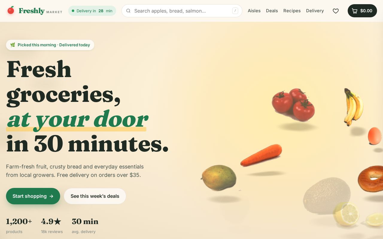 Preview of Fresh Grocery Website