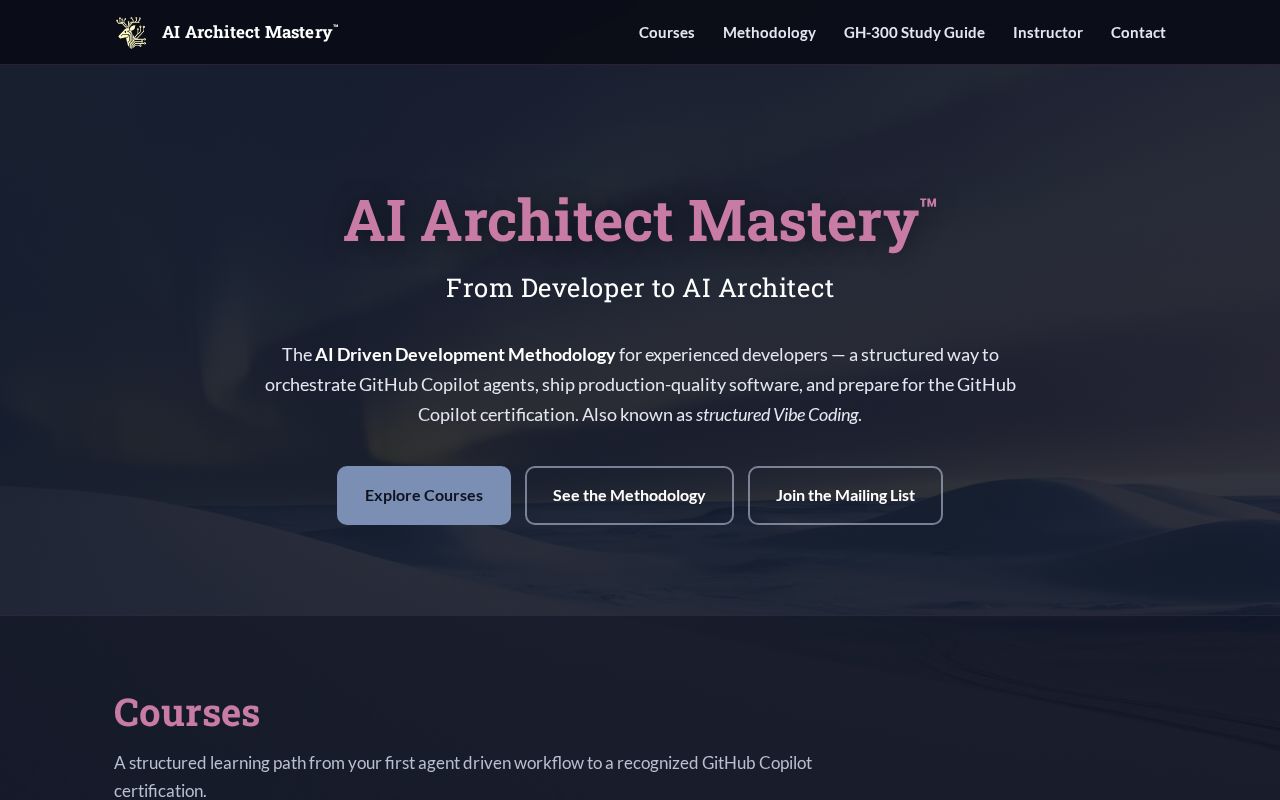 Preview of AI Architect Mastery™ — AI Driven Development Methodology