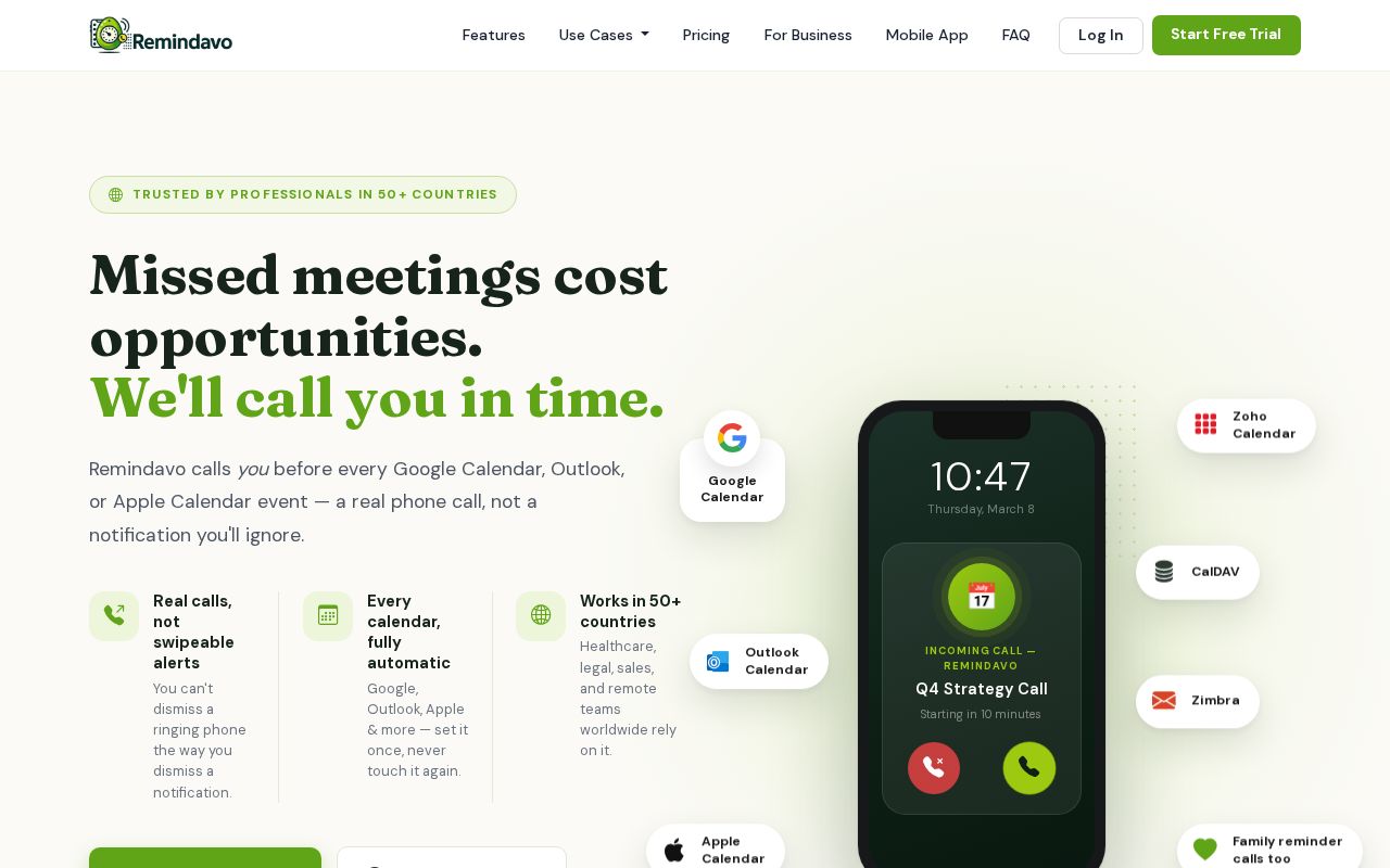 Preview of RemindAvo - Calendar to Call and more