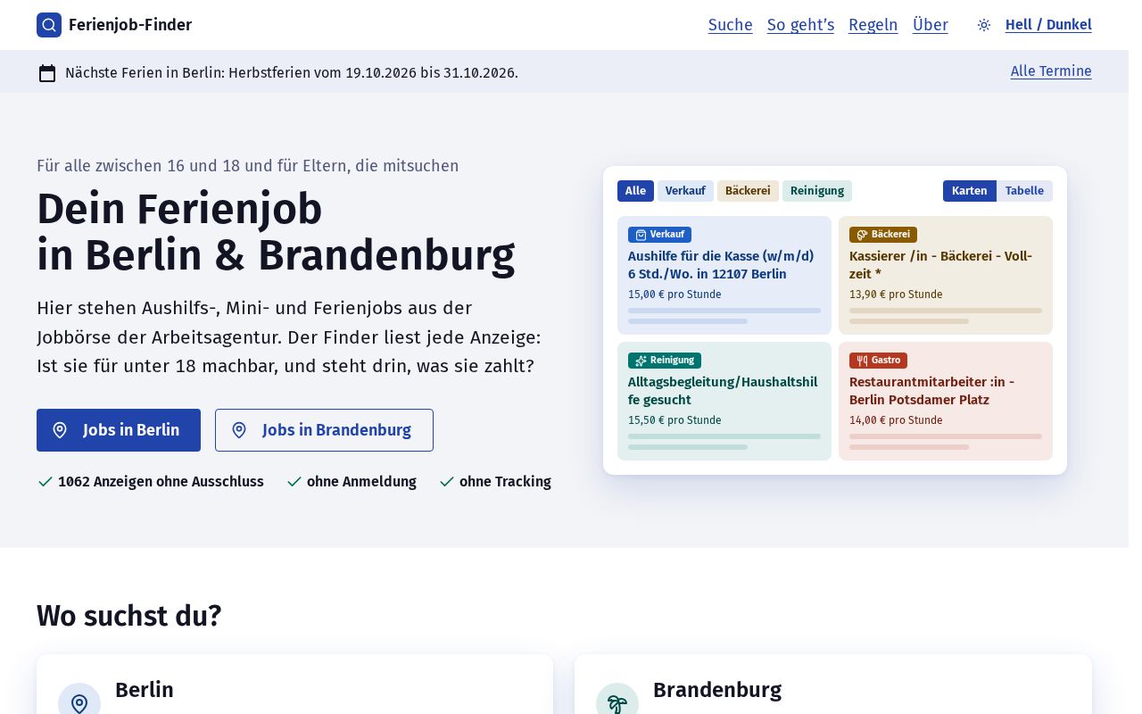 Preview of Ferienjob Finder Kern