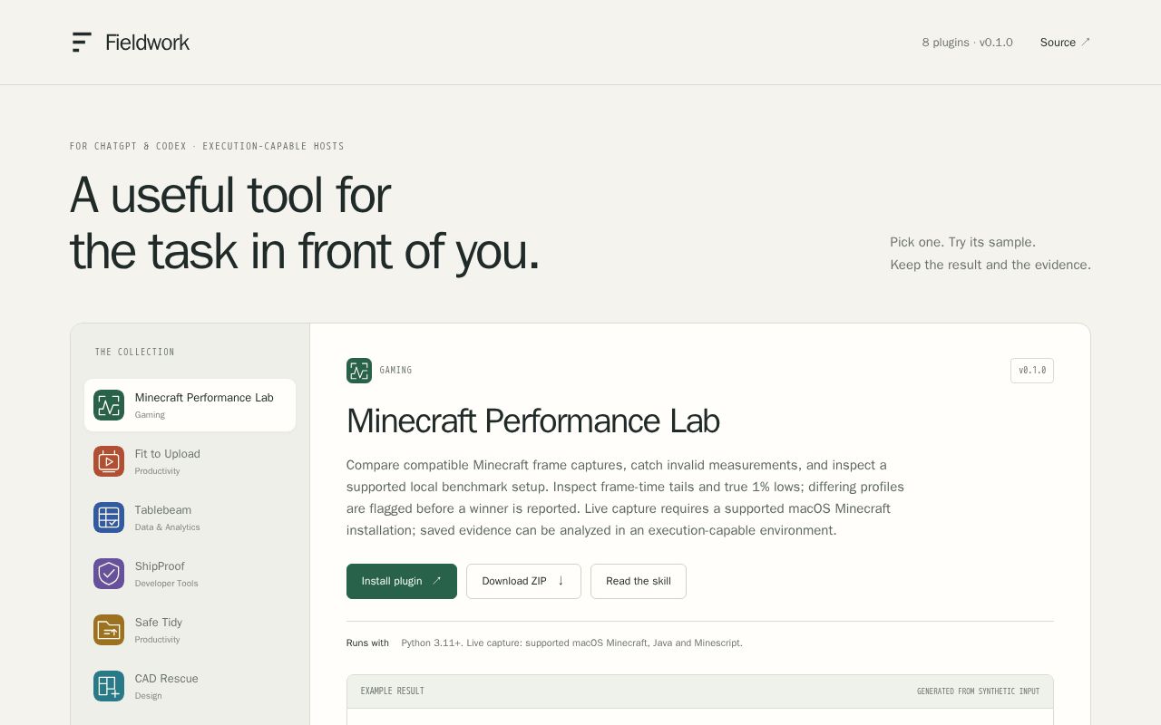 Preview of Fieldwork Plugins