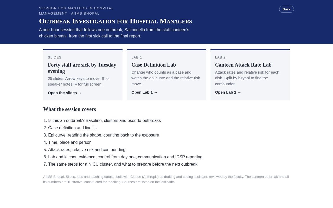 Preview of Mhm Outbreak Investigation