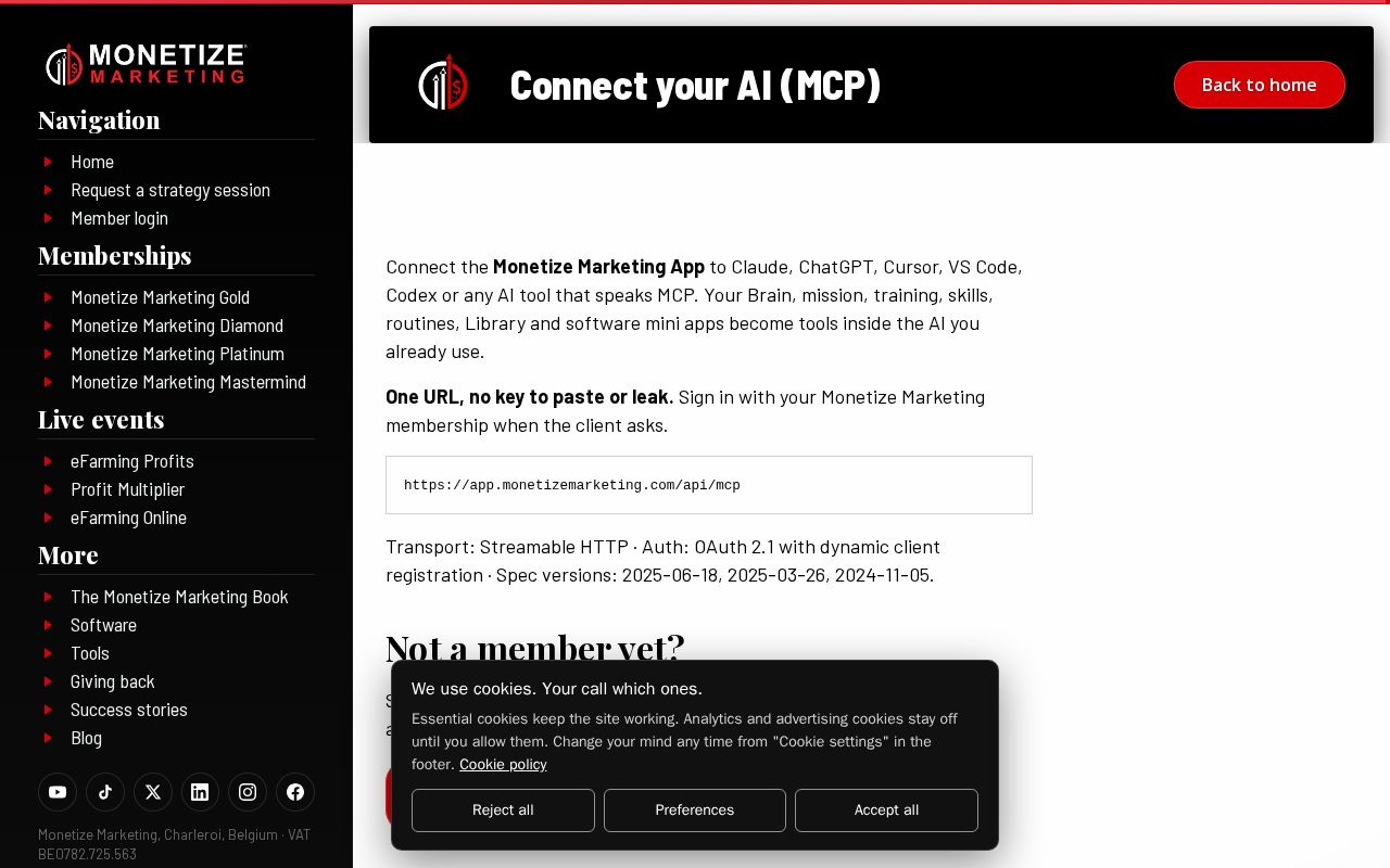Preview of Connect your AI (MCP)