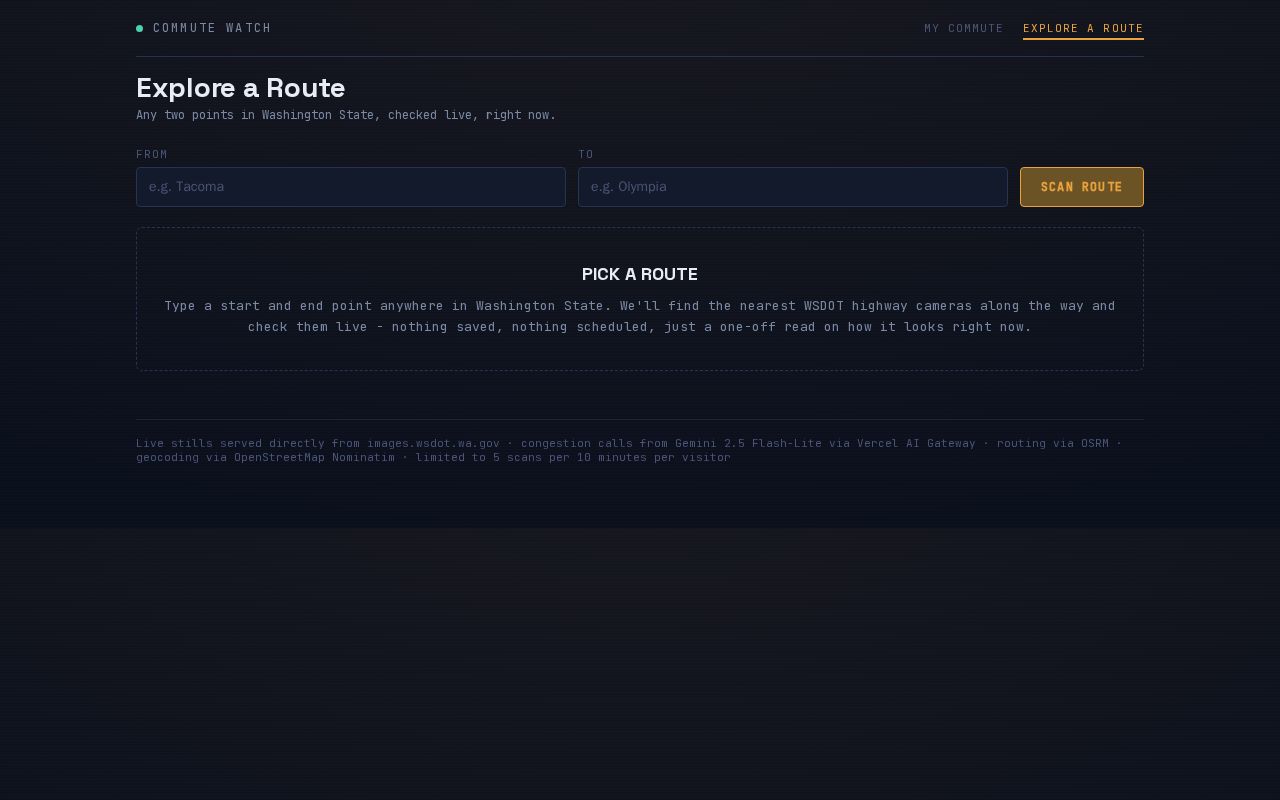 Preview of Commute Dashboard