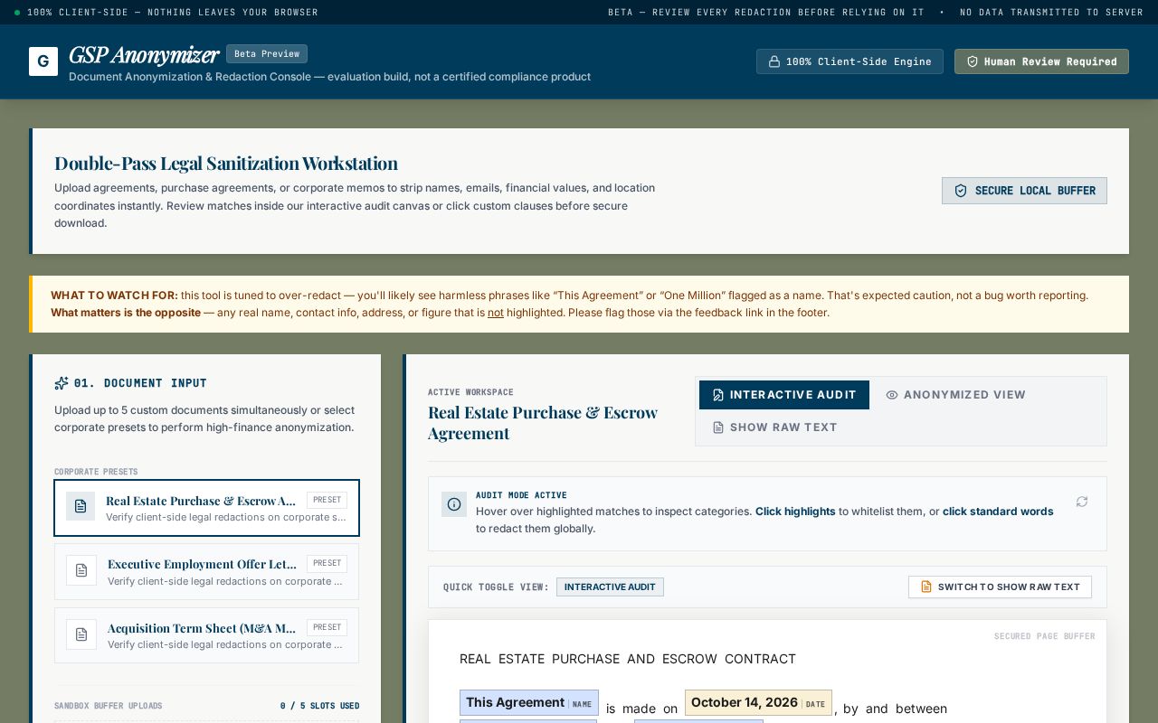 Preview of Gsp Anonymizer