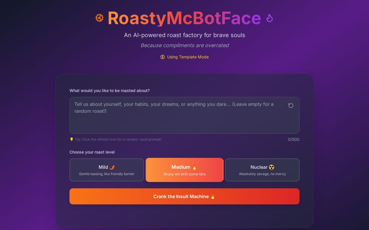 Preview of RoastyMcBotFace