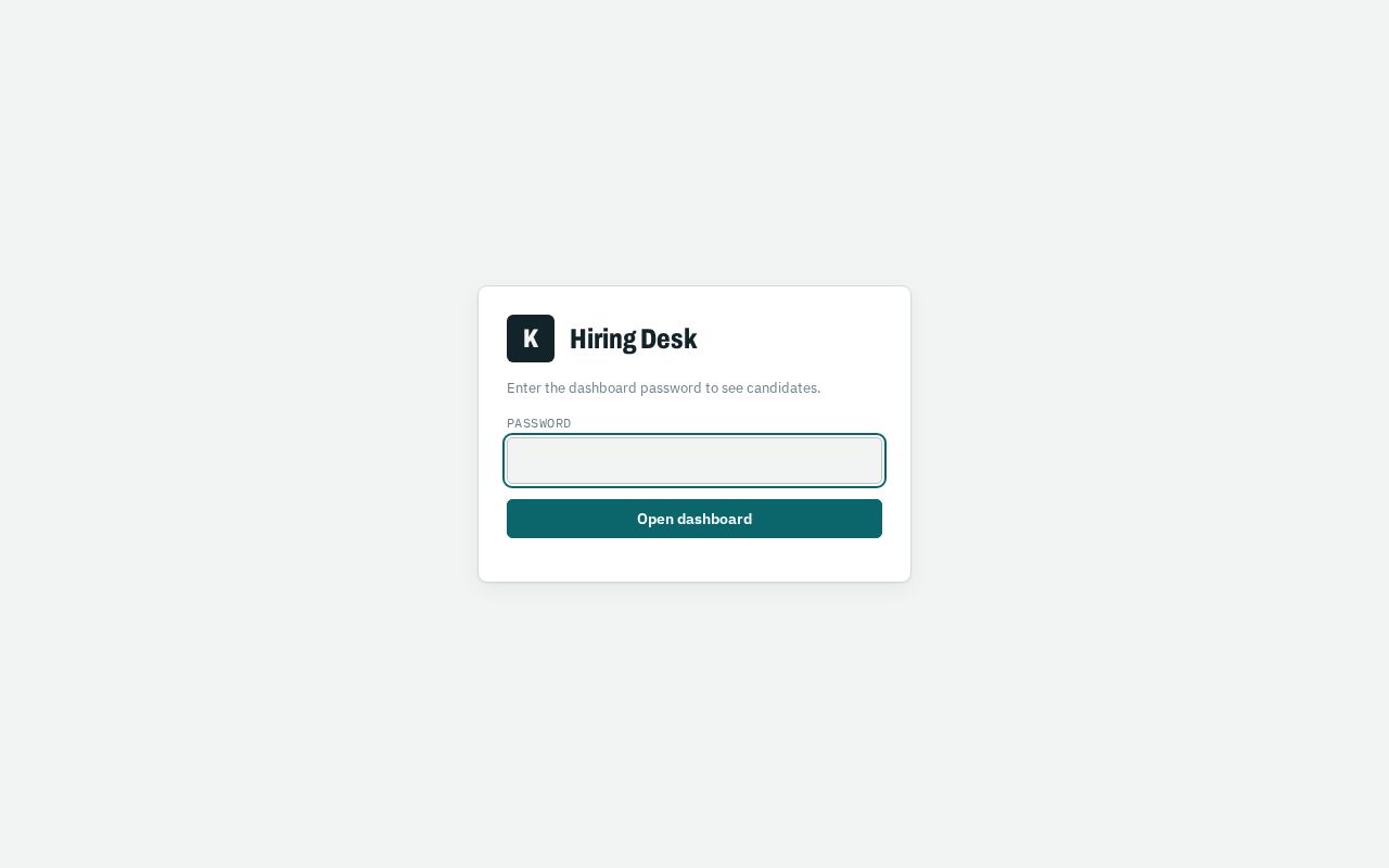 Preview of Hiring Dashboard
