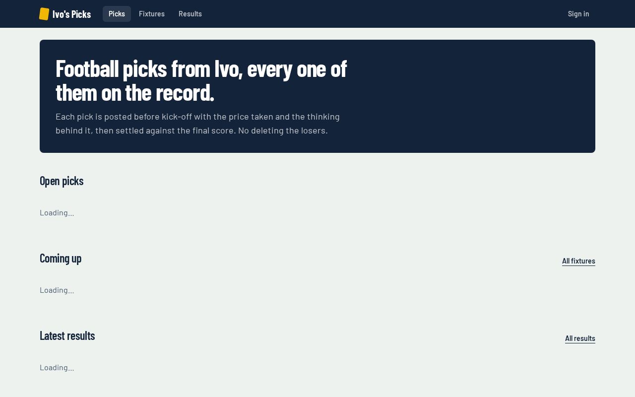 Preview of Ivo's Picks