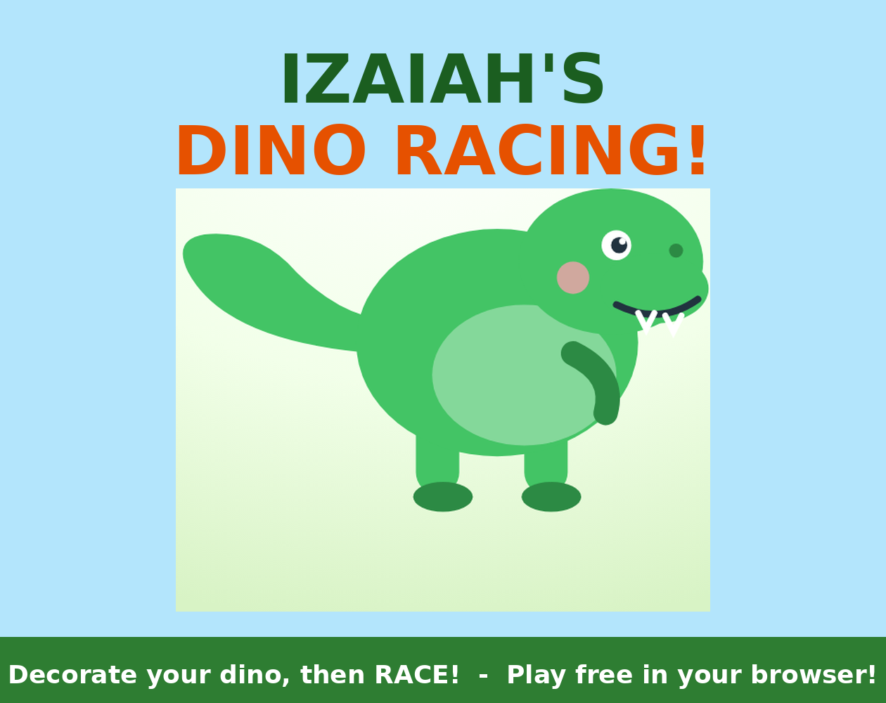 Preview of Izaiah’s Dino Racing