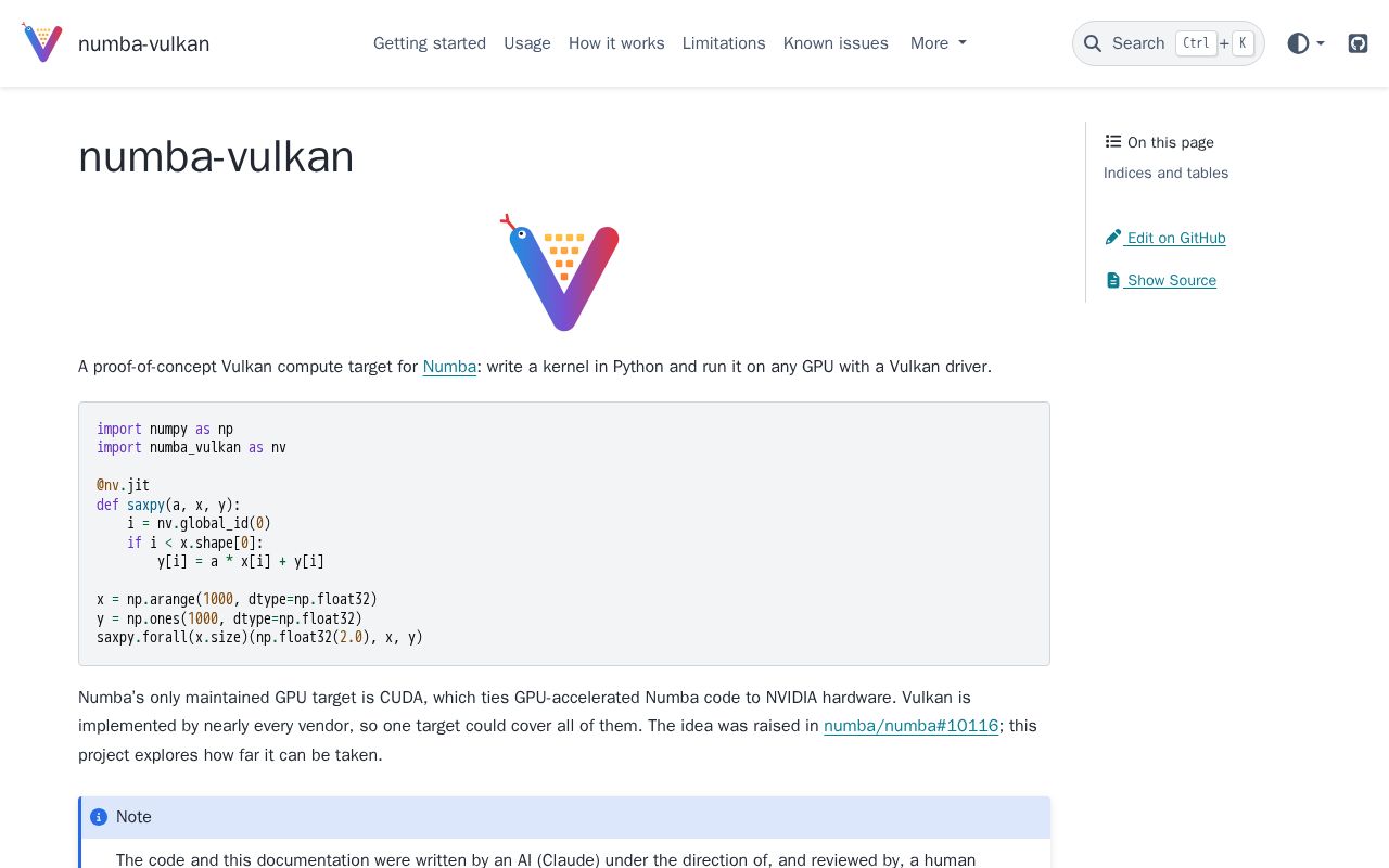 Preview of Numba Vulkan