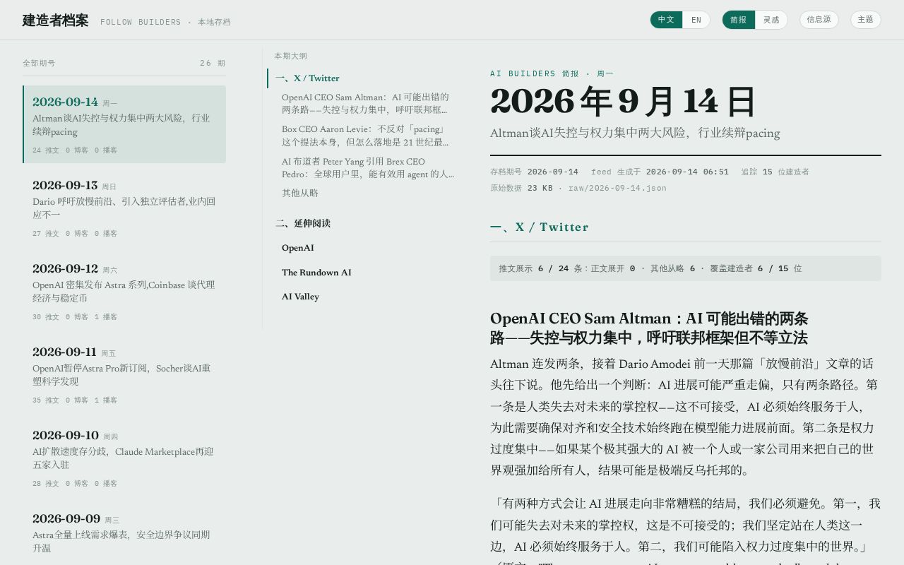 Preview of A project focused on generating AI news daily.