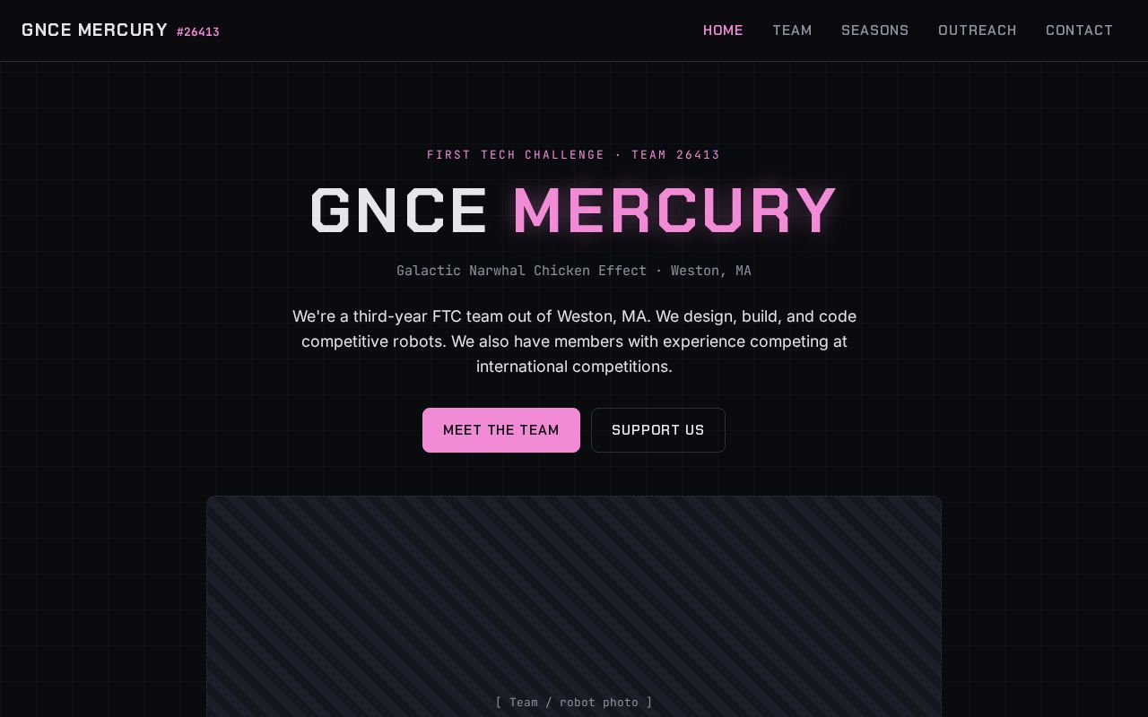 Preview of GNCE Mercury Website