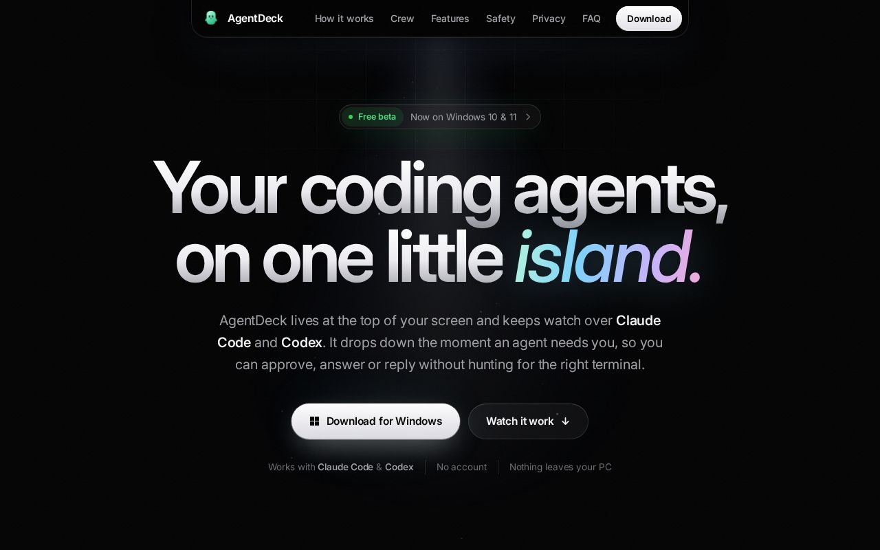 Preview of Agentdeck Beta