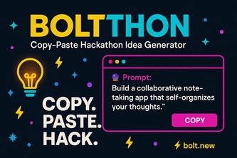 Preview of Boltthon - Hackathon Generator ideas