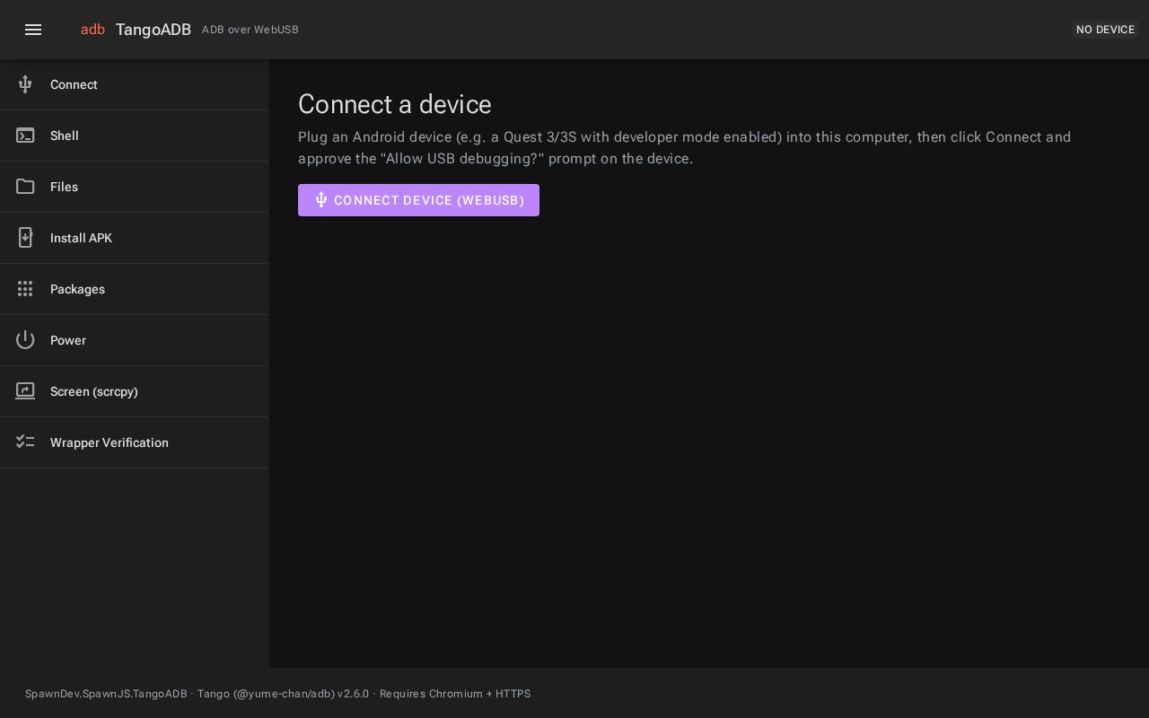 Preview of SpawnDev SpawnJS TangoADB