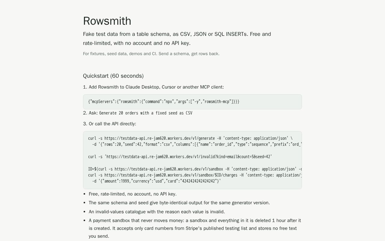 Preview of Rowsmith Mcp