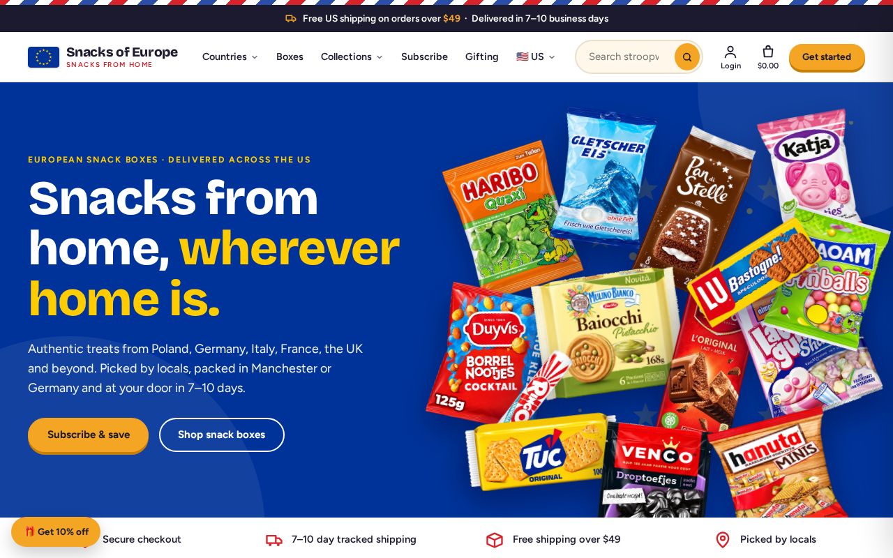 Preview of Snacks of Europe storefront preview
