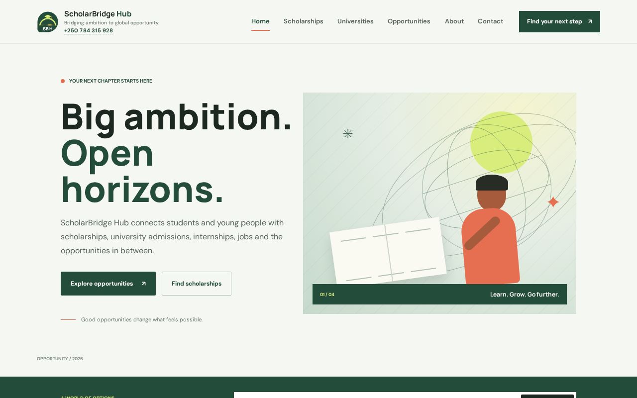 Preview of ScholarBridge Hub