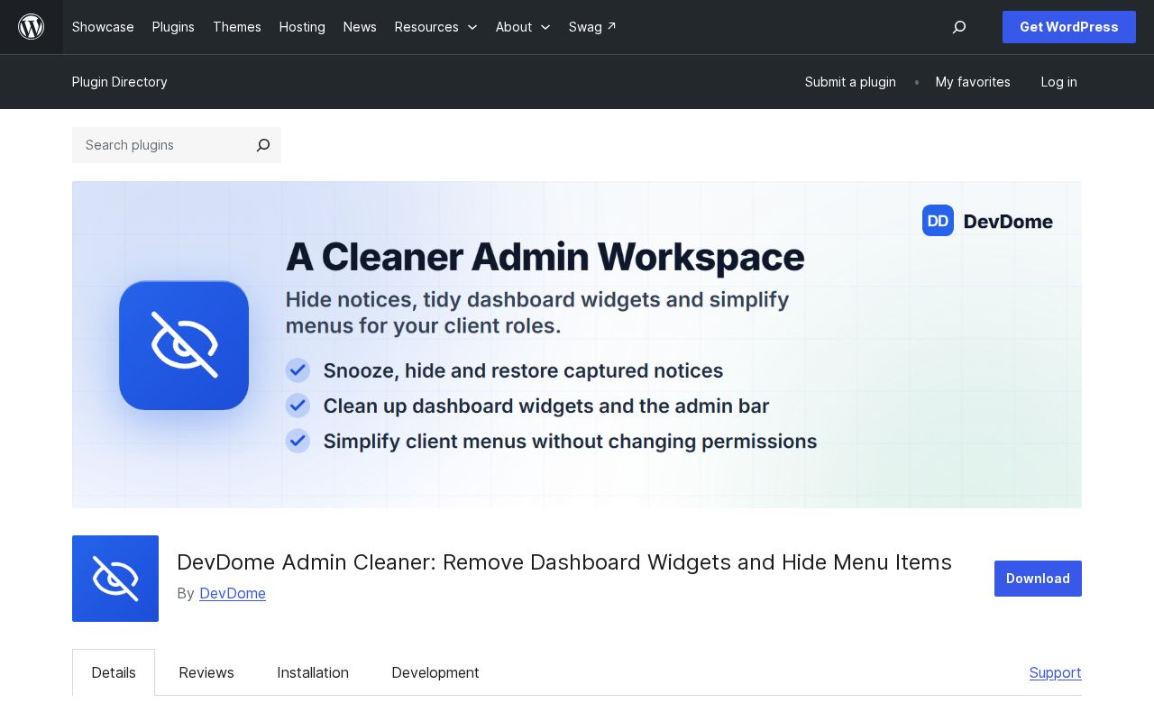 Preview of Devdome Admin Cleaner