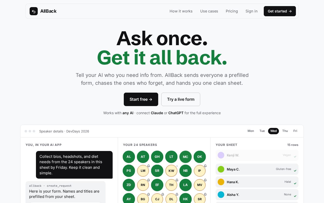 Preview of Allback Cli