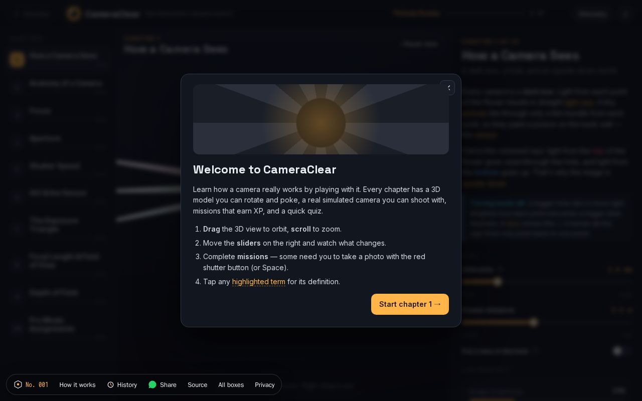 Preview of CameraClear: How does a camera actually see?