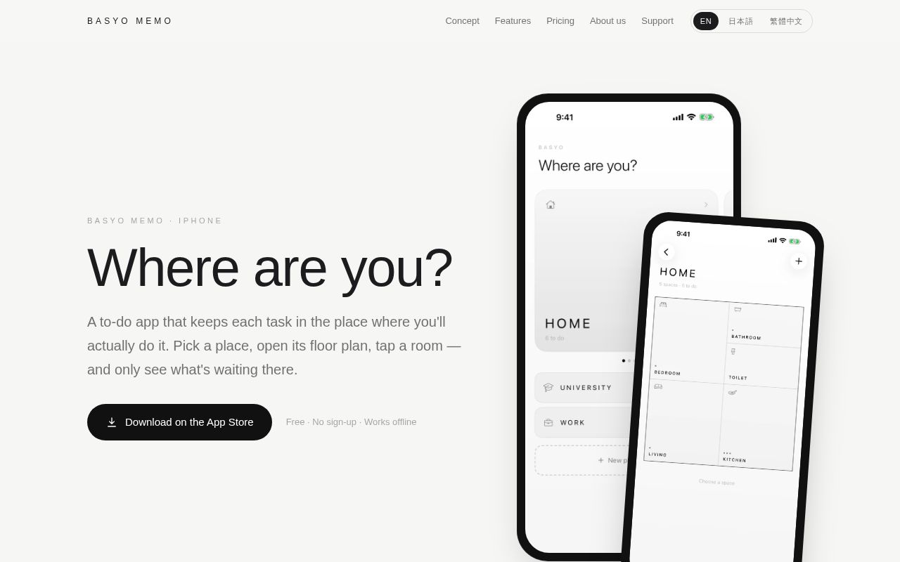Preview of Basyo Memo Site