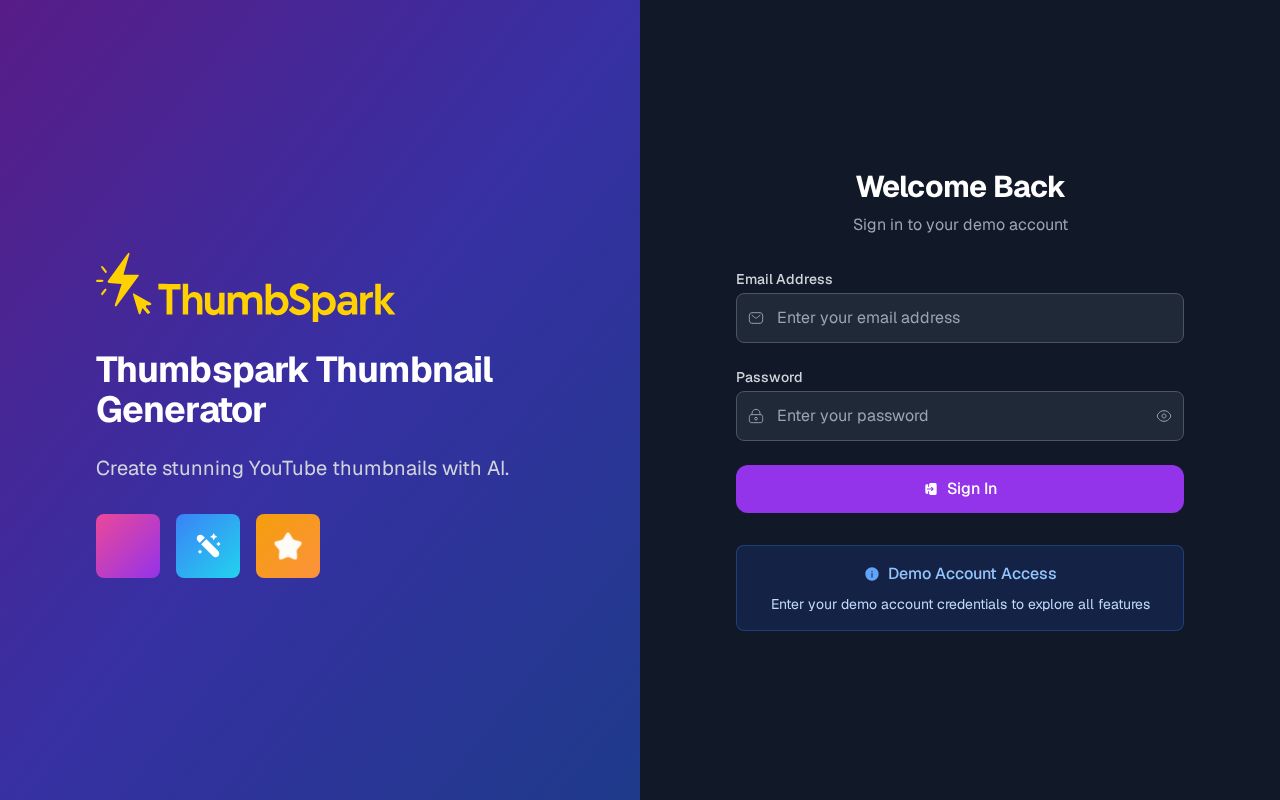 Preview of ThumbSpark - AI-Powered YouTube Thumbnail Generator