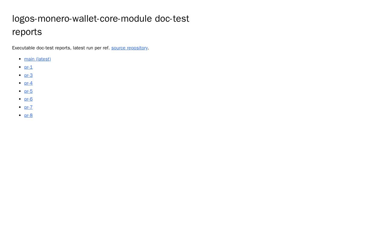 Preview of Logos Monero Wallet Core Module