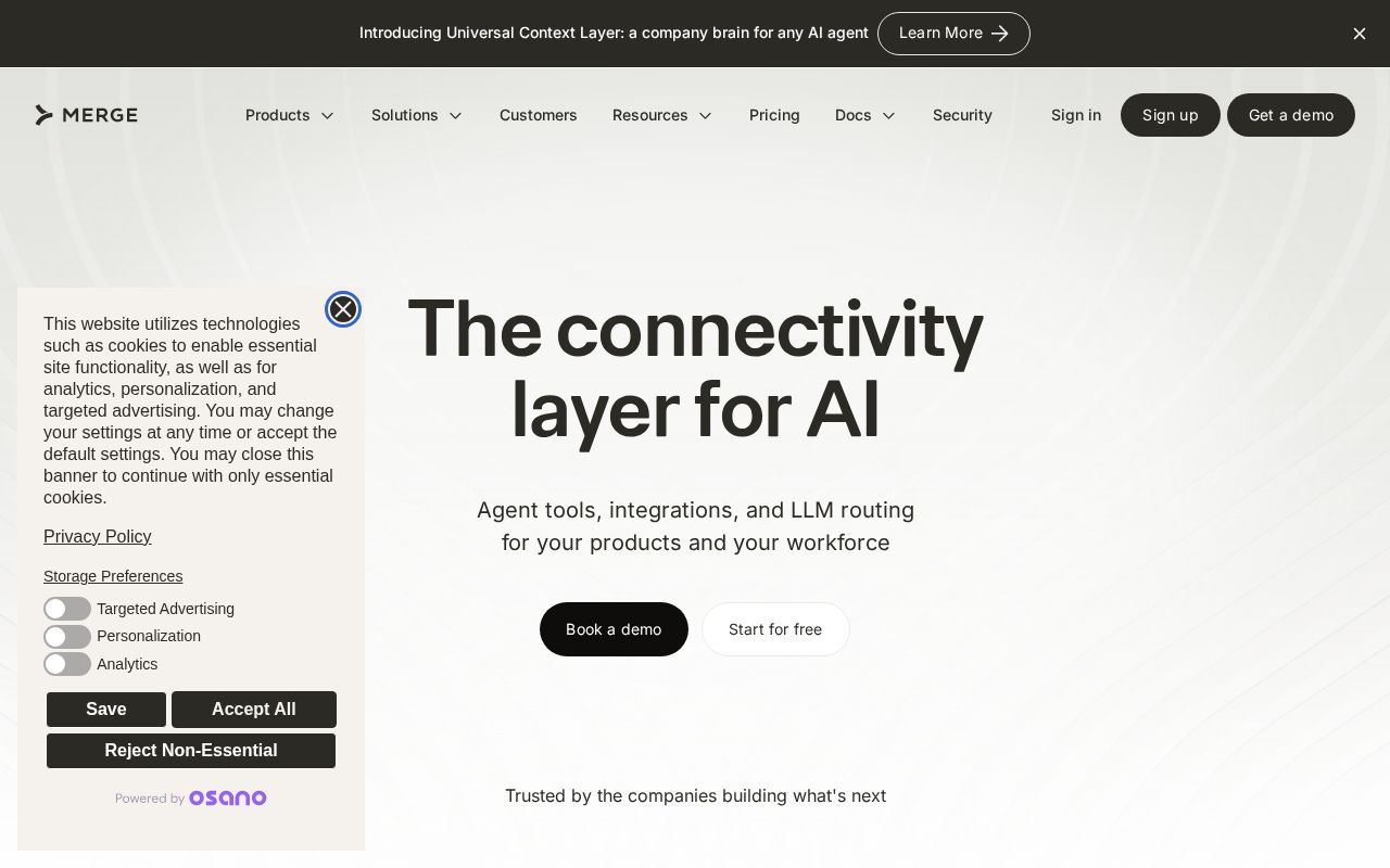 Preview of Merge - The universal context engine for AI