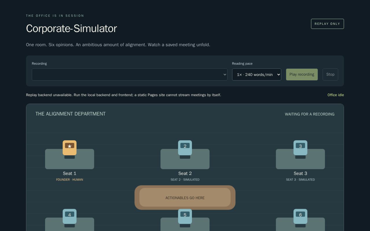Preview of Corporate Simulator