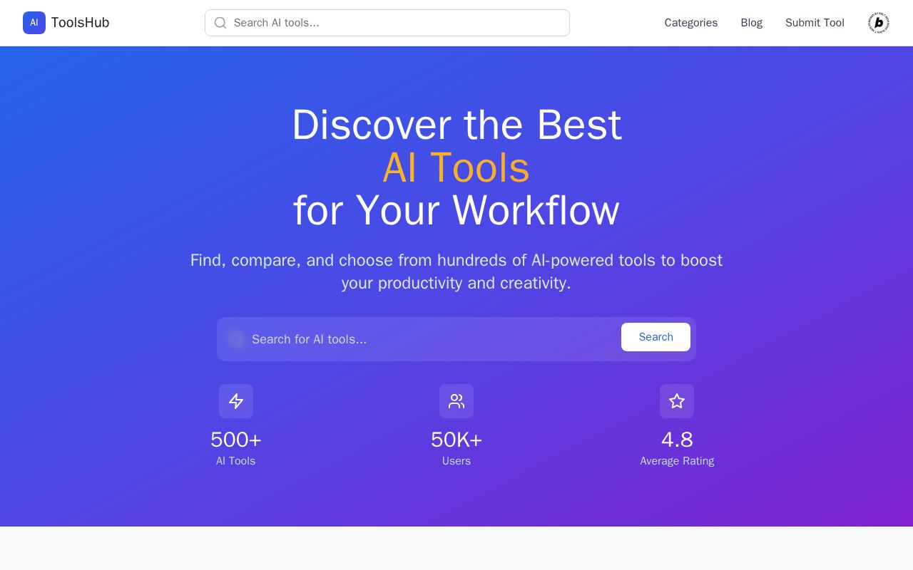 Preview of AI Tools Hub