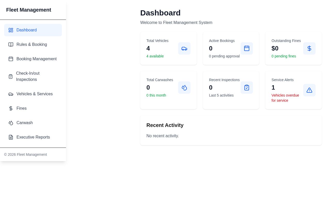 Preview of Complete fleet management system with booking, inspections, fines, and reporting