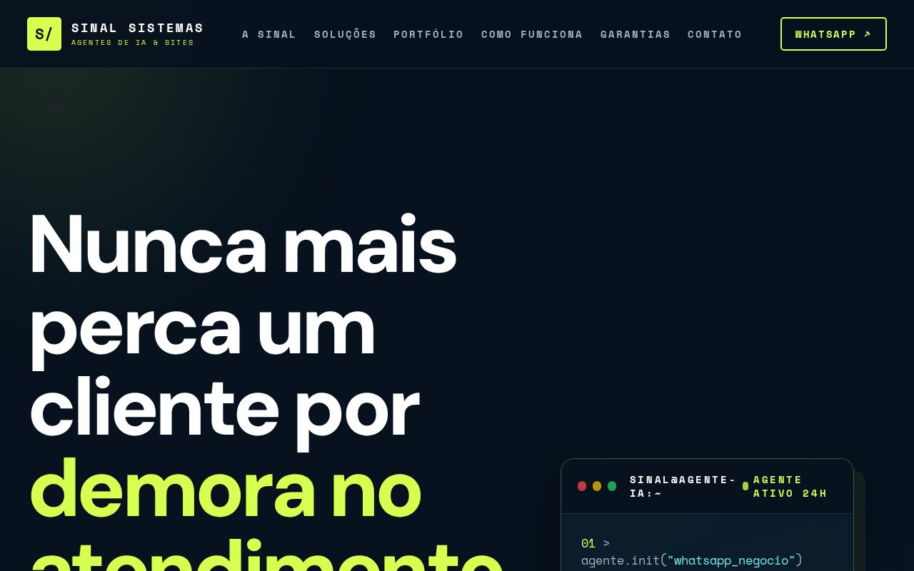 Preview of Site Institucional da Sinal Sistemas - Agentes de IA e Sites Profissionais