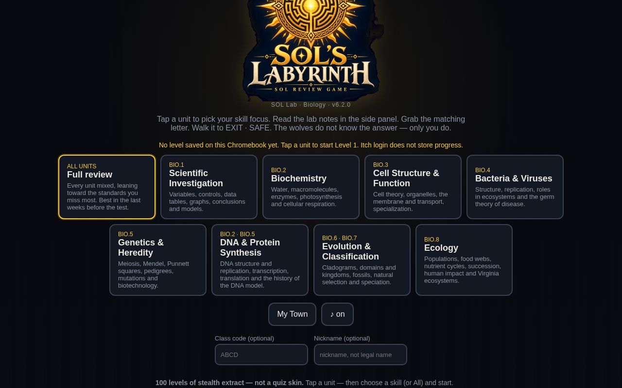 Preview of Sol Lab VA EOC Bio