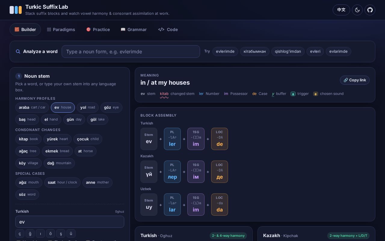 Preview of Turkic Suffix Lab