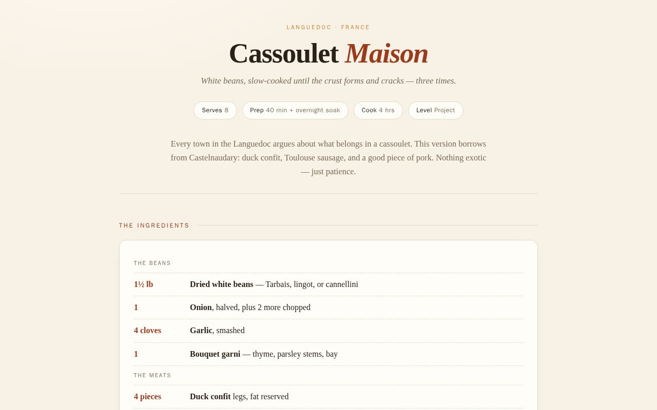 Preview of Cassoulet Recipe