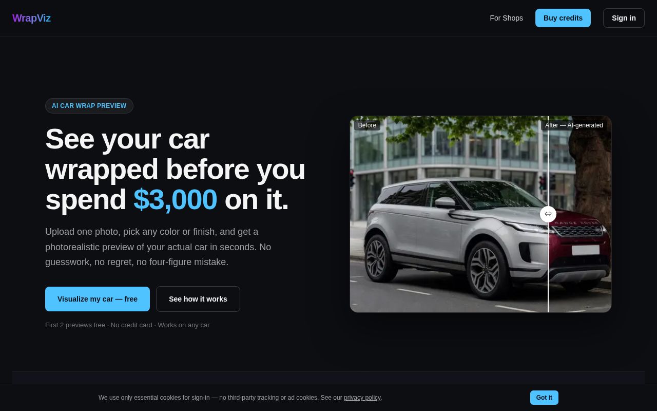 Preview of AI Car Wrap Visualizer