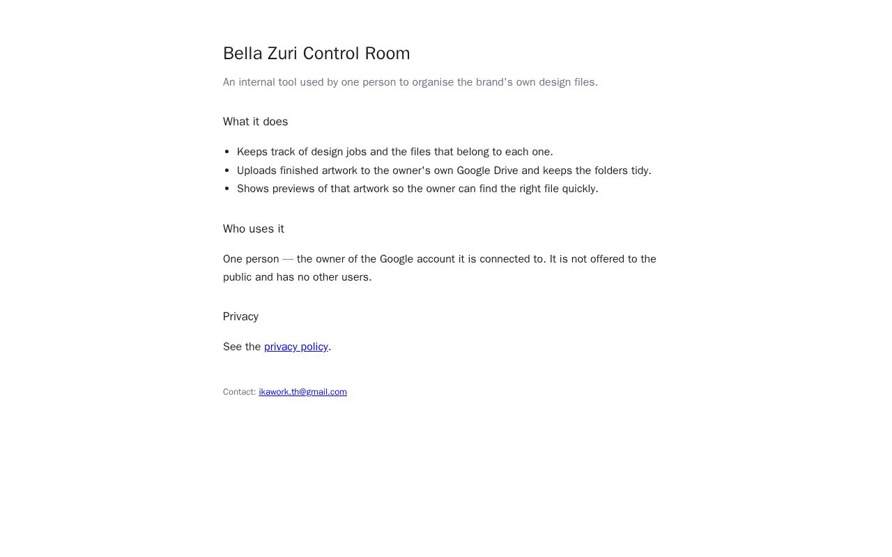 Preview of Bella Zuri Control Room