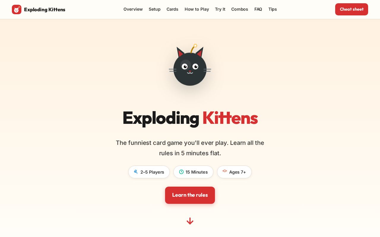 Preview of Exploding Kittens Site