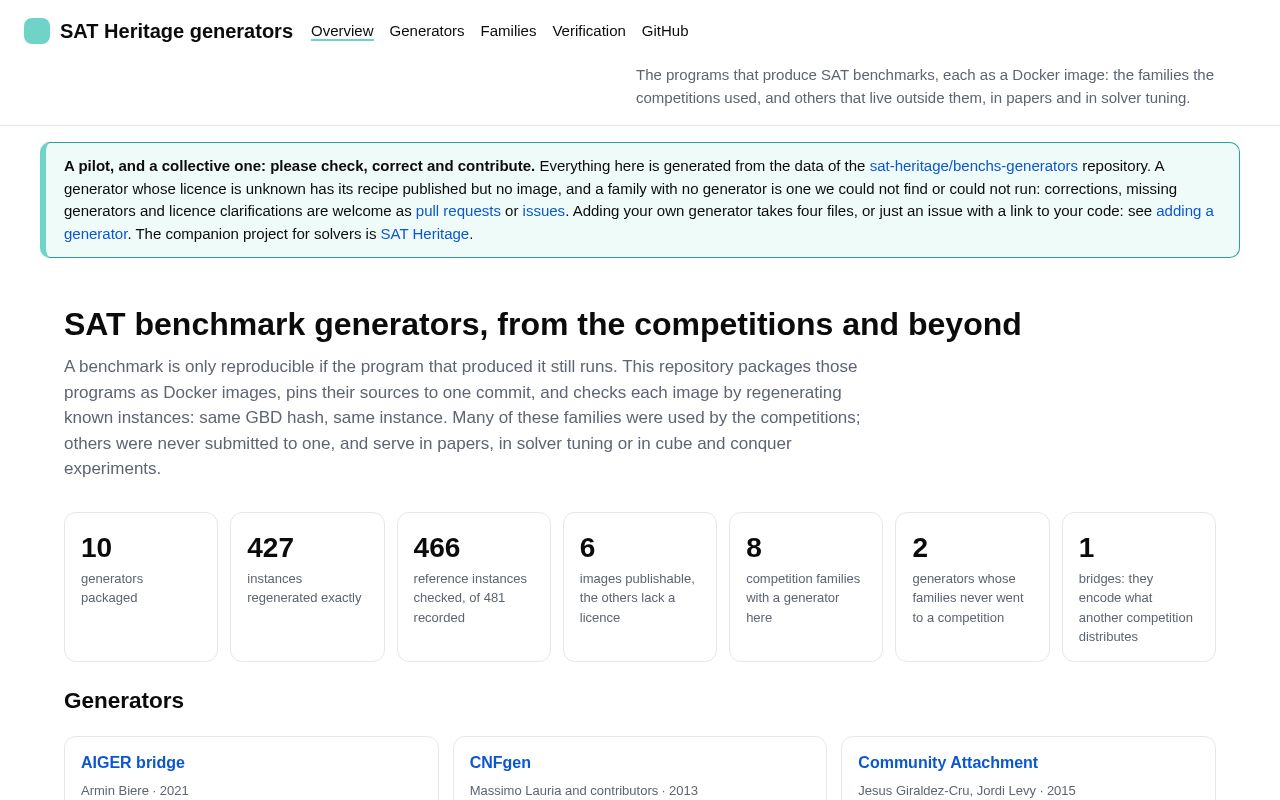 Preview of Benchs Generators
