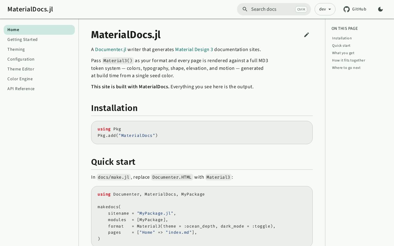 Preview of MaterialDocs Jl