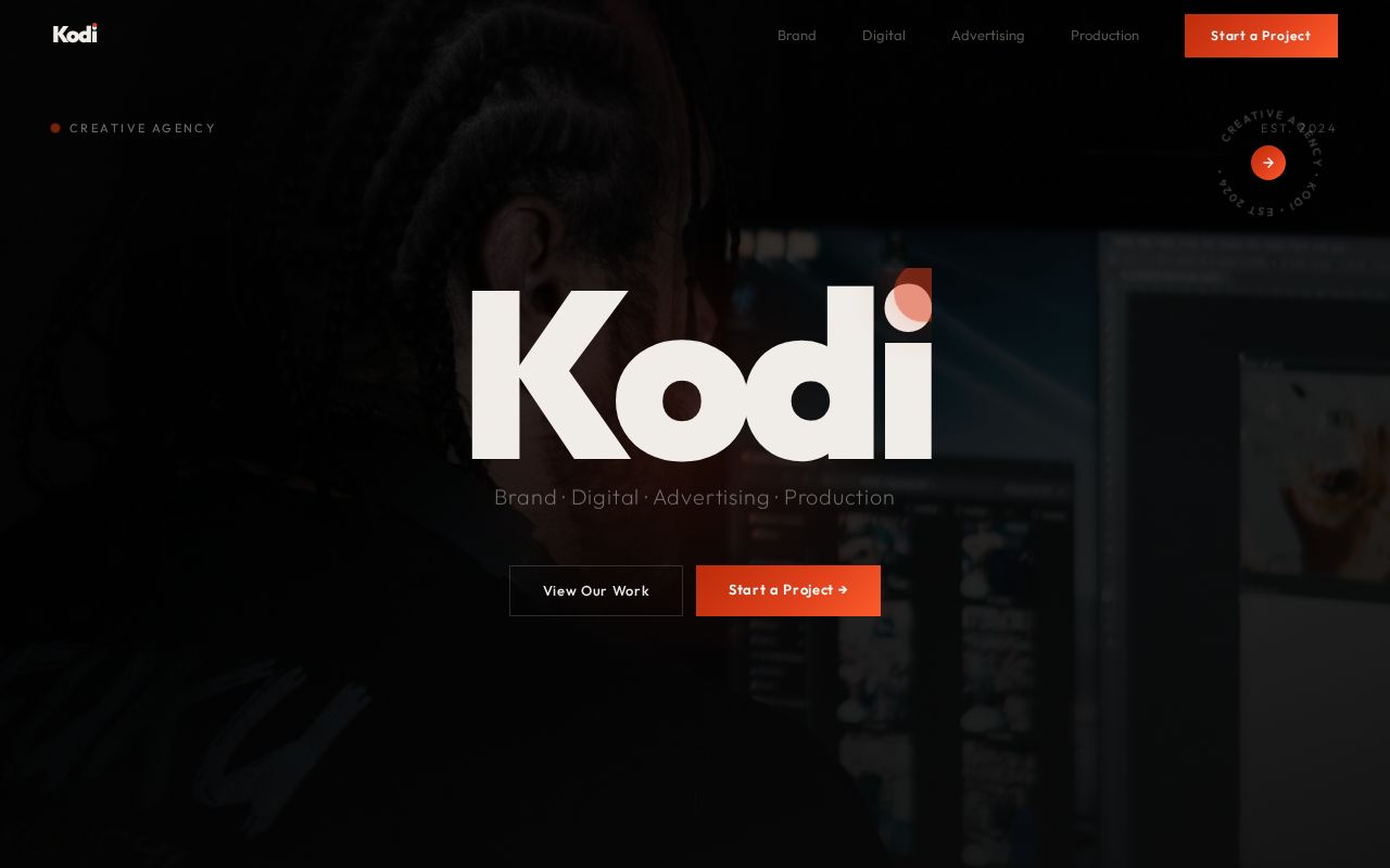 Preview of KODI — creative agency website