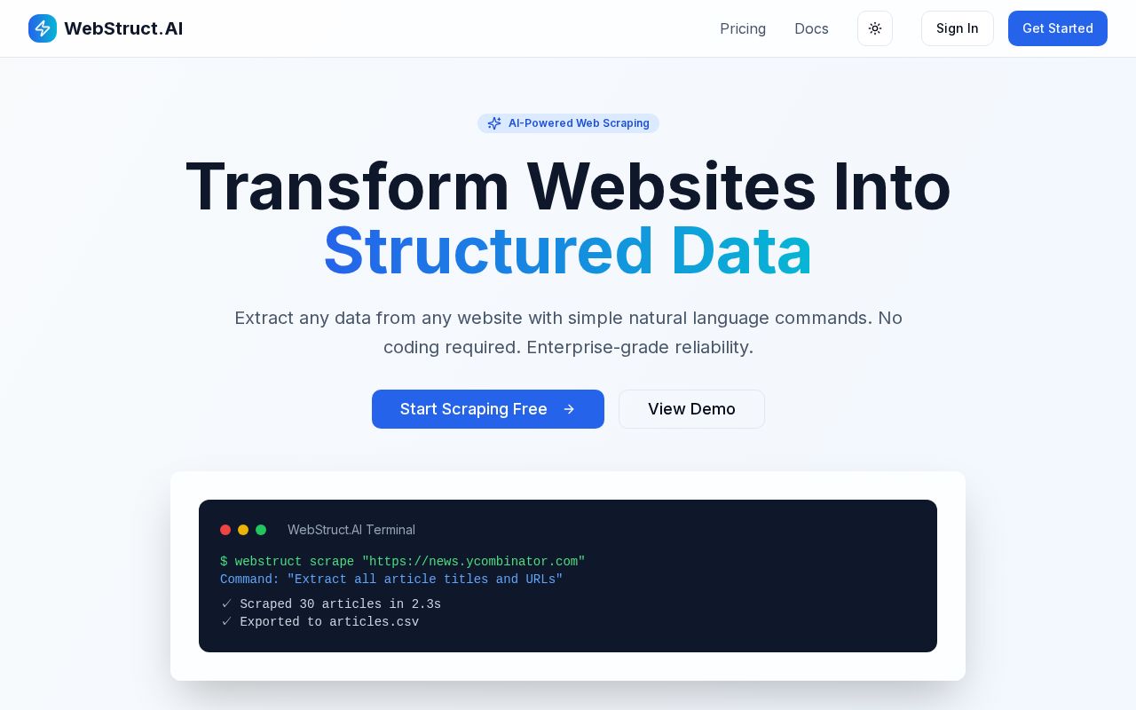 Preview of Webstruct.Ai