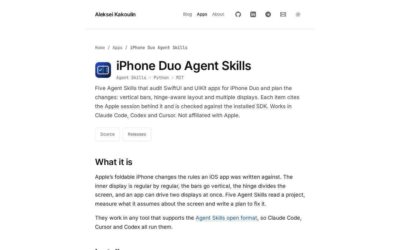 Preview of IPhone Duo Agent Skill