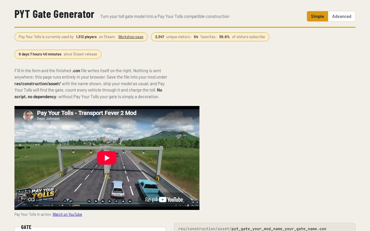 Preview of Pyt Gate Generator