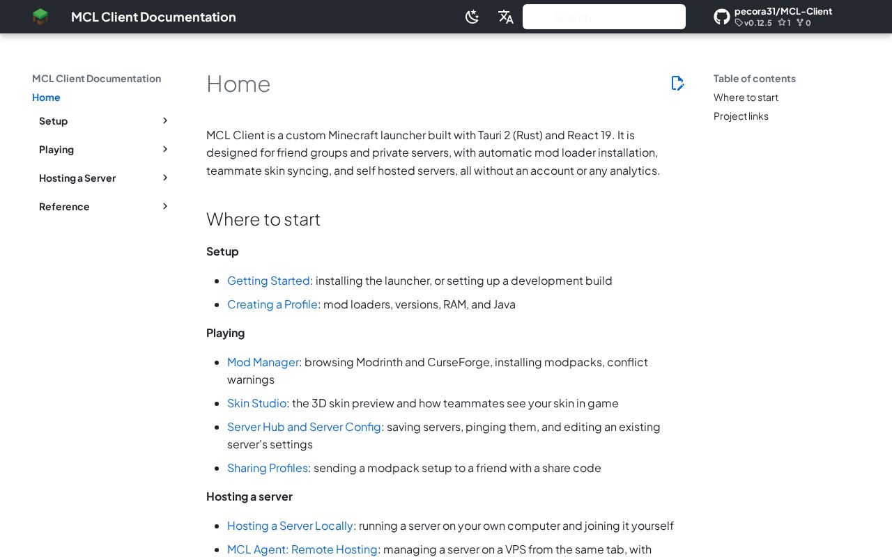 Preview of MCL Client