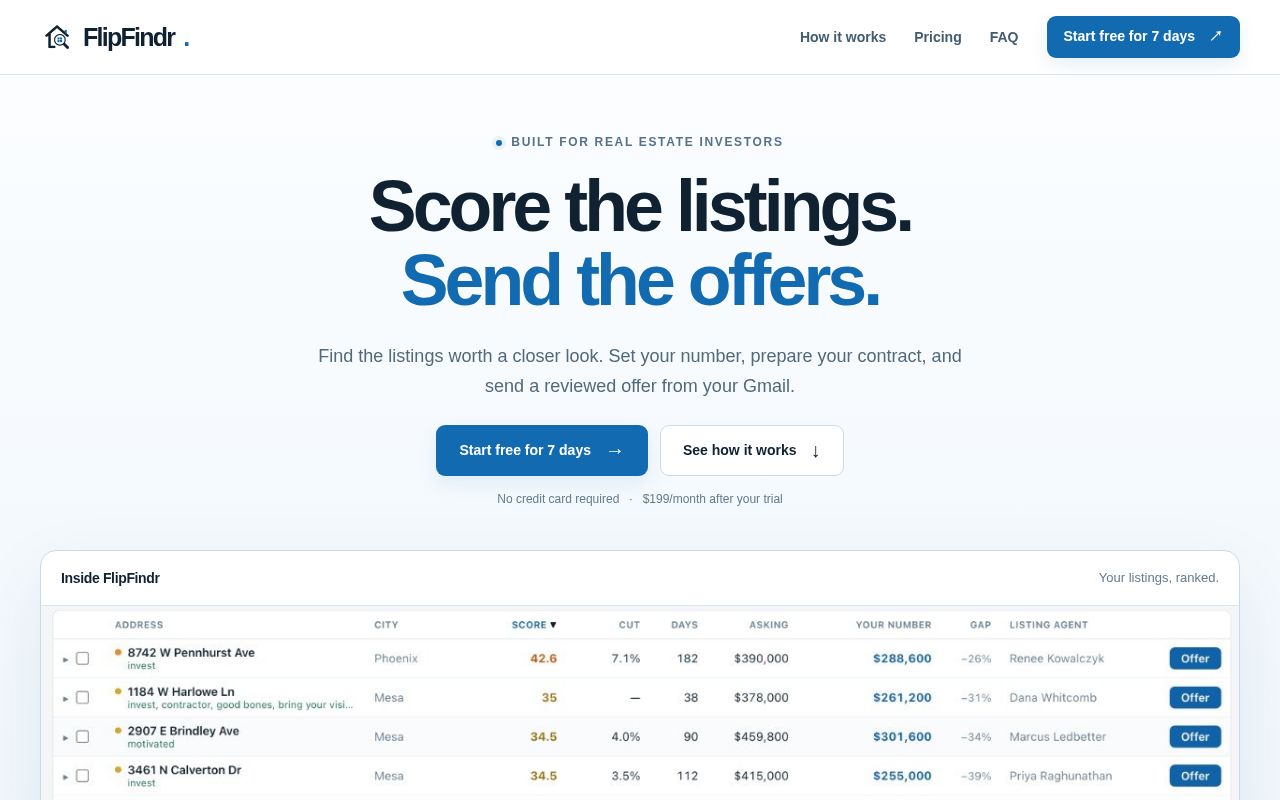 Preview of Flipfindr Site