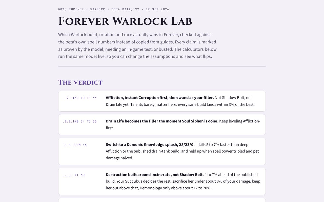 Preview of Forever Warlock Lab