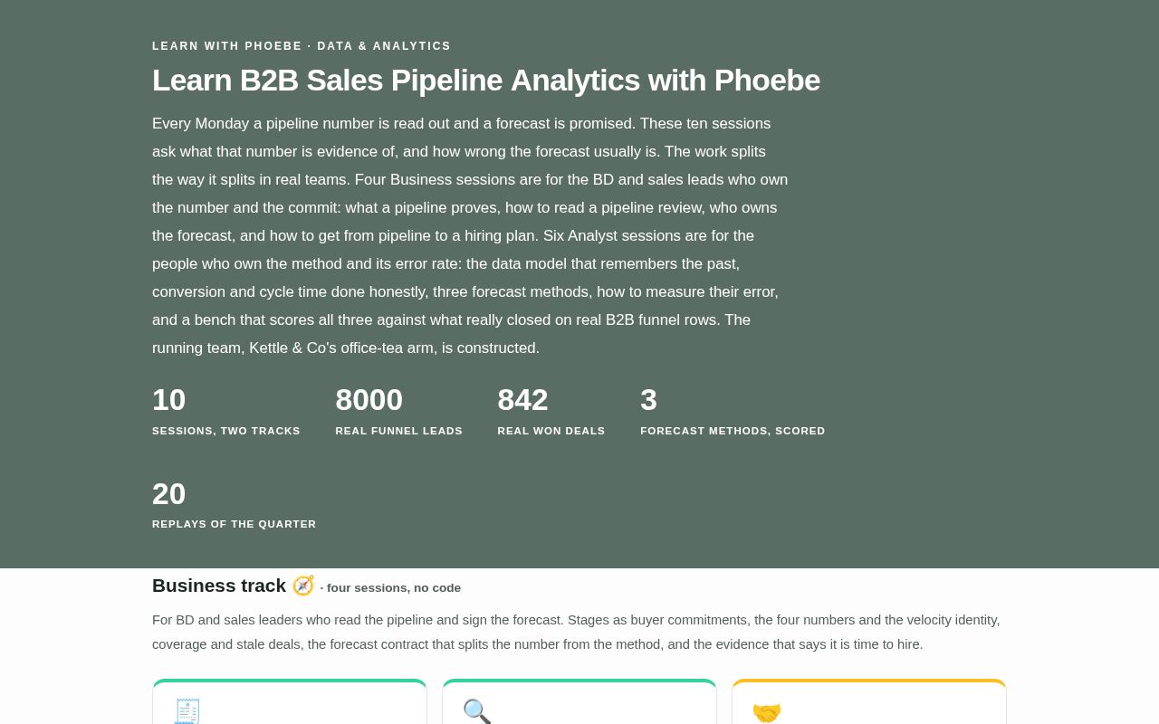 Preview of Learn Sales Pipeline Analytics With Phoebe