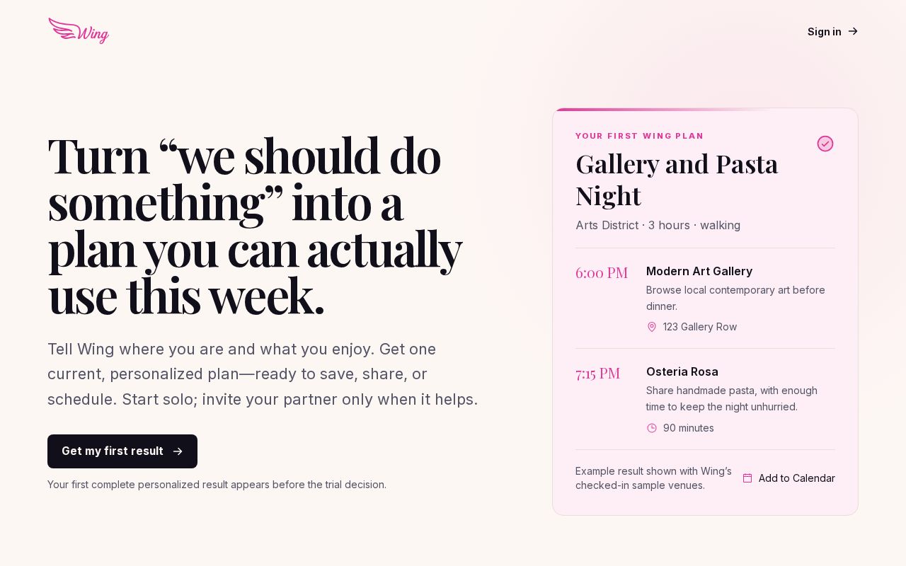Preview of Wing Date Night - Couples App